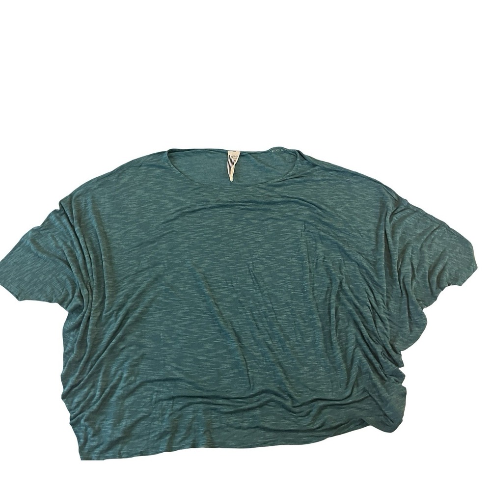 Free People Women's Size M/L Teal Striped Tunic Oversize Batwing Boxy